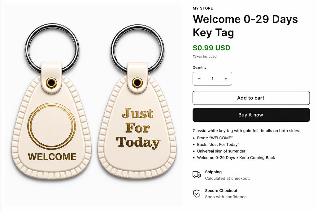 Download Recovery Key Tag Emojis | Just For Today | Motivational Emoji Set